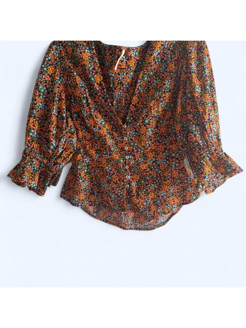 Free People multicolored floral blouse